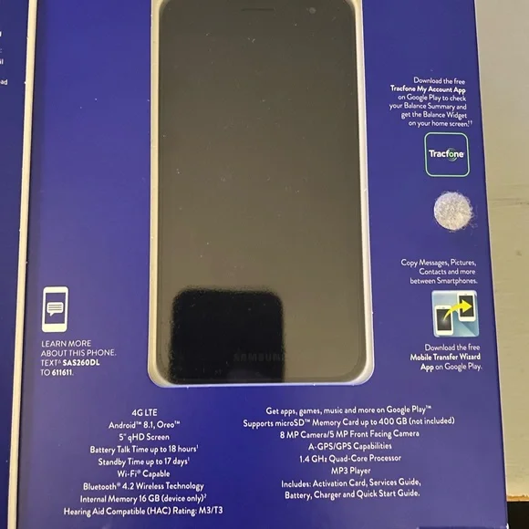 New unused Samsung Galaxy J12 16 GB. Box opened but phone has never been used.